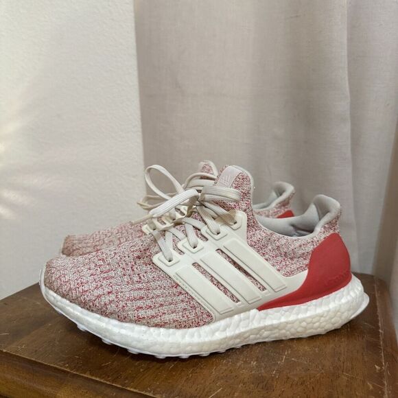 EUC adidas Ultra Boost 4.0 Chalk White Active Red Womans 6 DB3209 Shoes Running - Picture 15 of 15